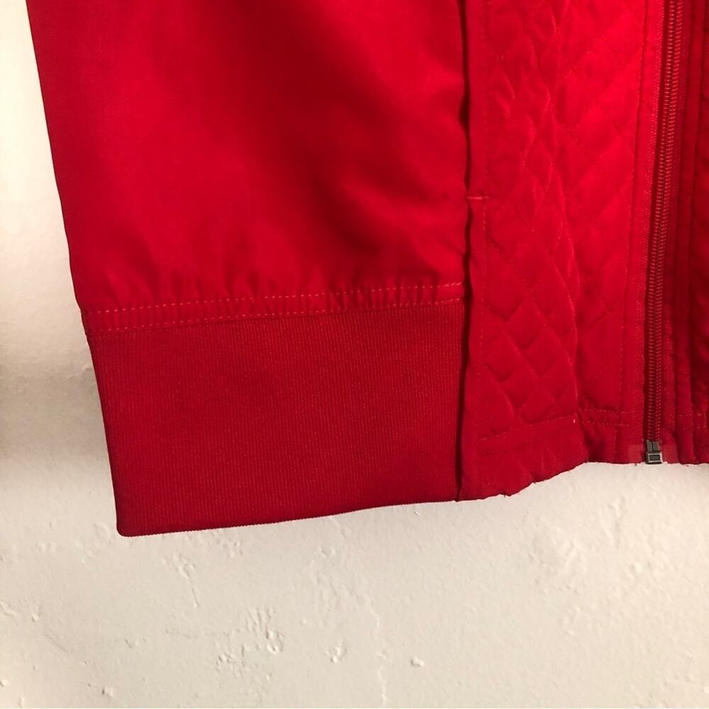 Oleg Cassini Sport Red Quilted Black Sleeveless Windbreaker Vest Jacket Large - Picture 5 of 10